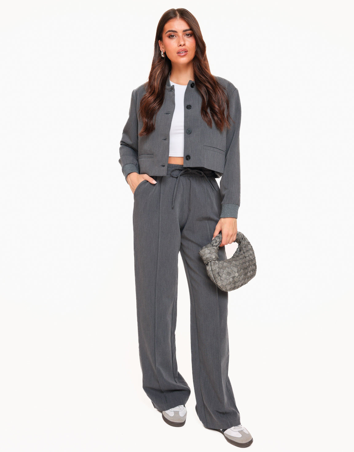 Dark Grey Elastic Taille Waist - Pantalon