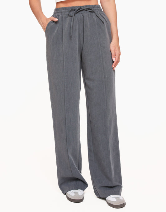 Dark Grey Elastic Taille Waist - Pantalon