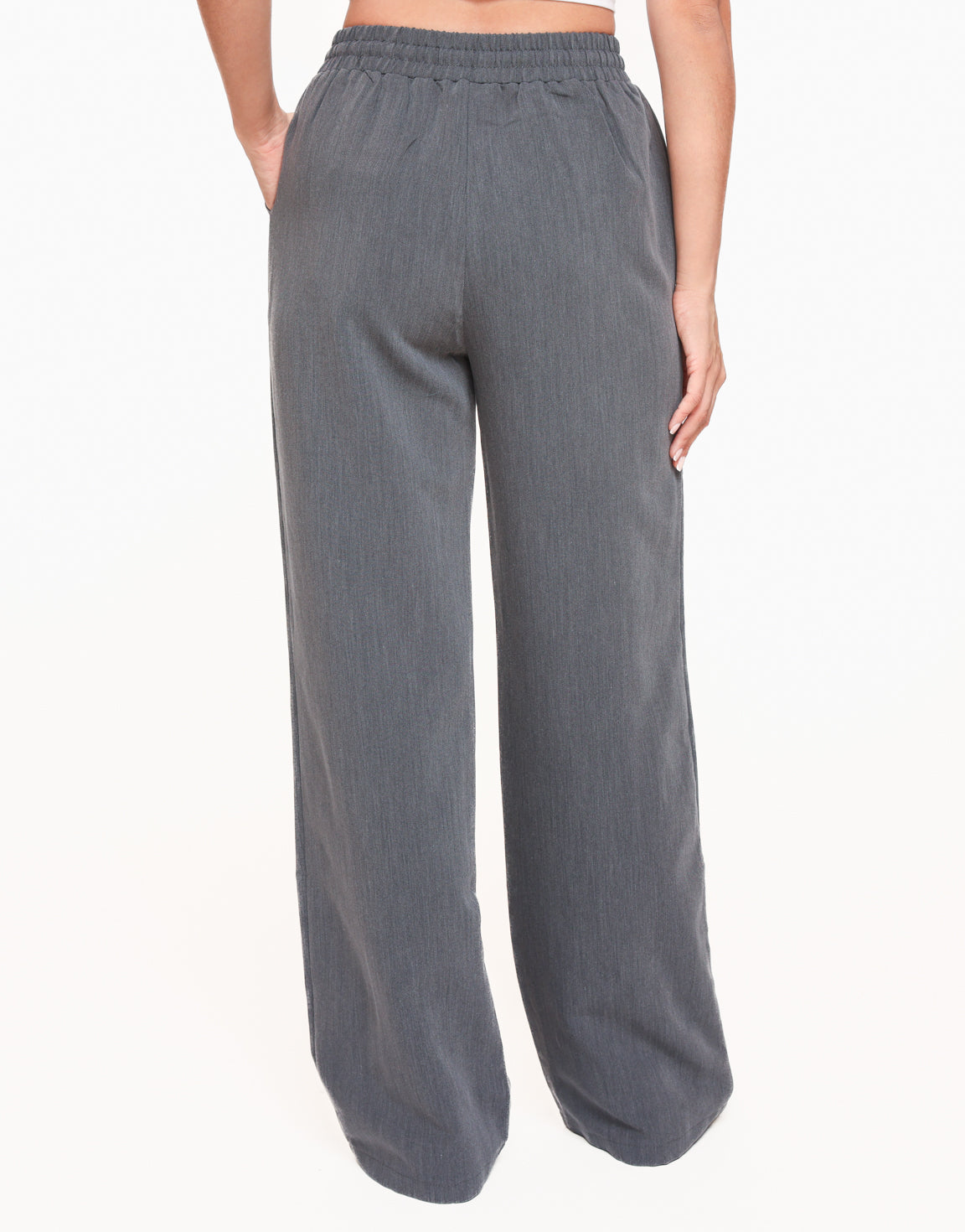 Dark Grey Elastic Taille Waist - Pantalon