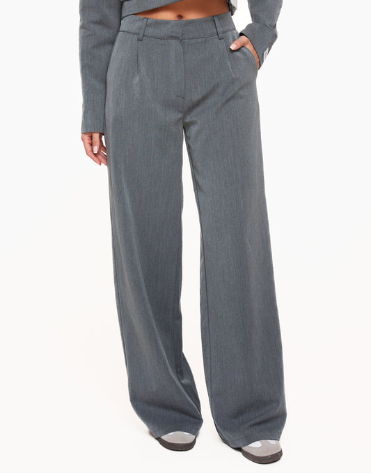 Grey High Waisted - Pantalon