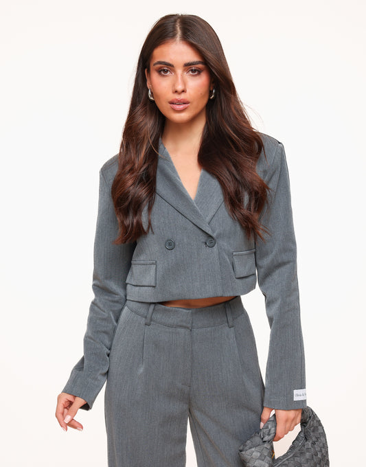 Grey Cropped LS - Blazer