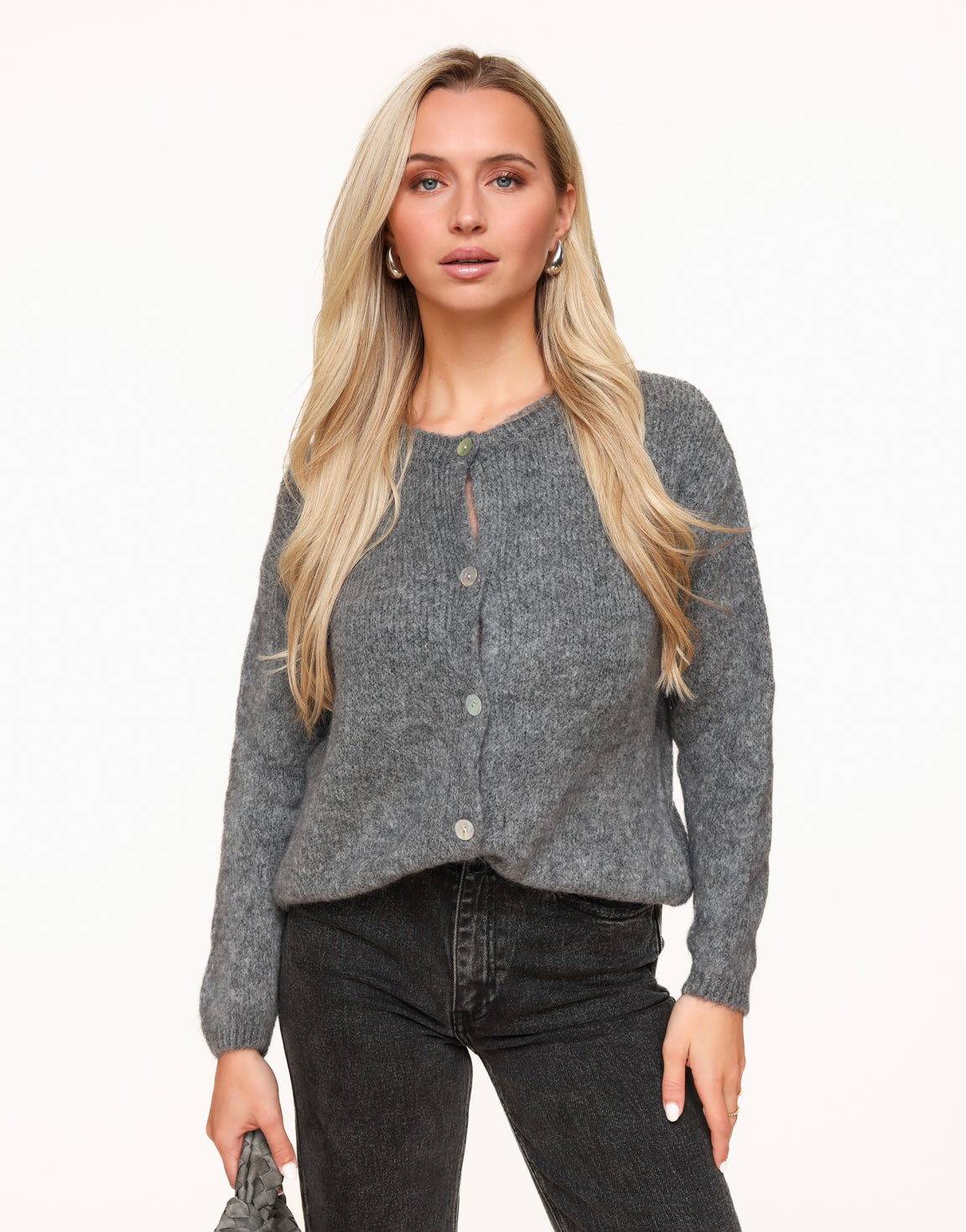 Grey Knitted - Cardigan