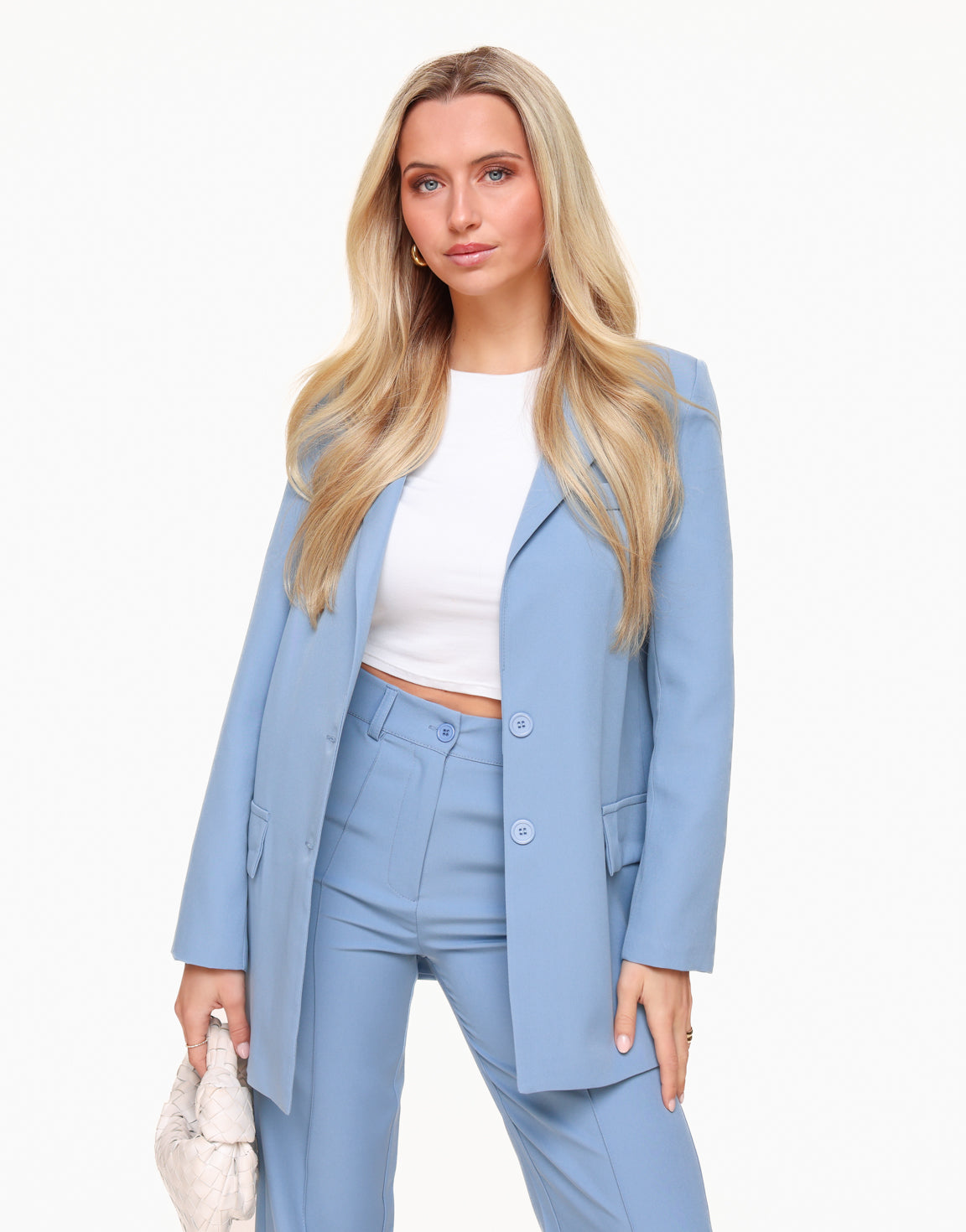 Ijsblauwe Basic - Blazer