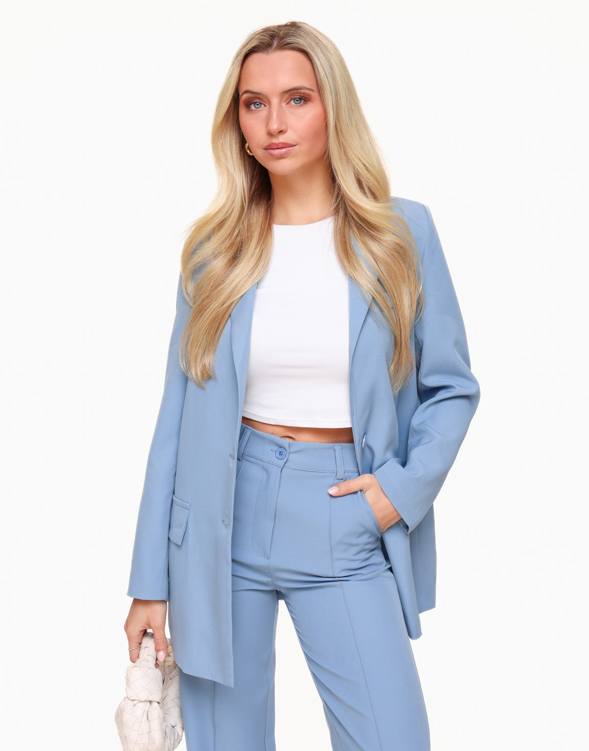 Ijsblauwe Basic - Blazer