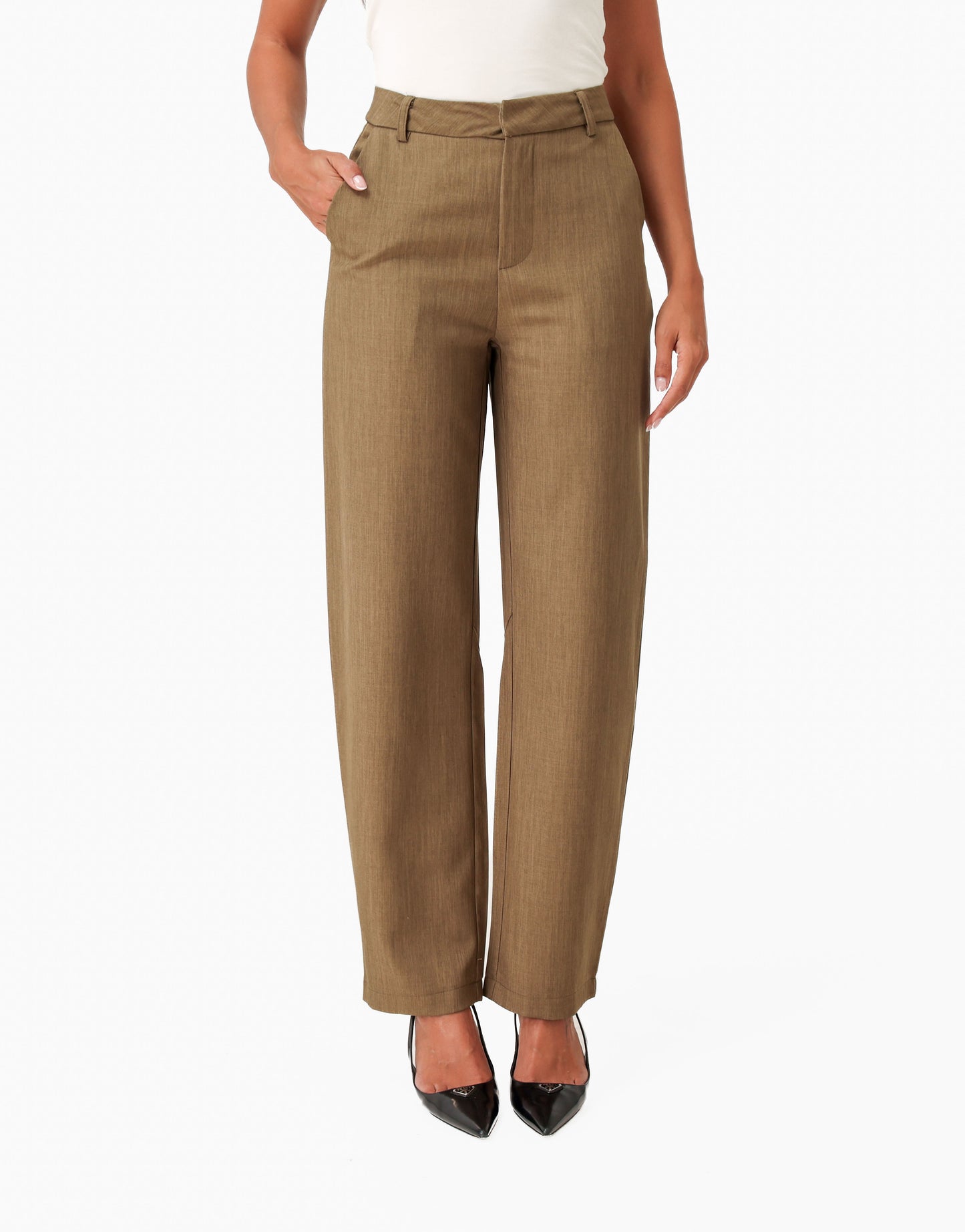 Khaki Ballonmouwen Details - Set