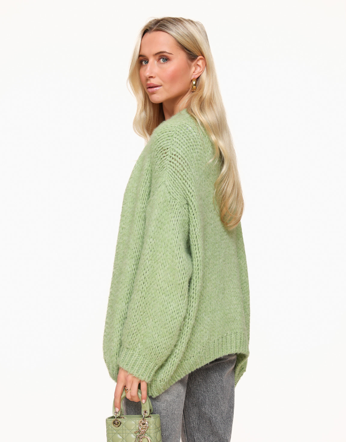 Light Green Woolen - Cardigan