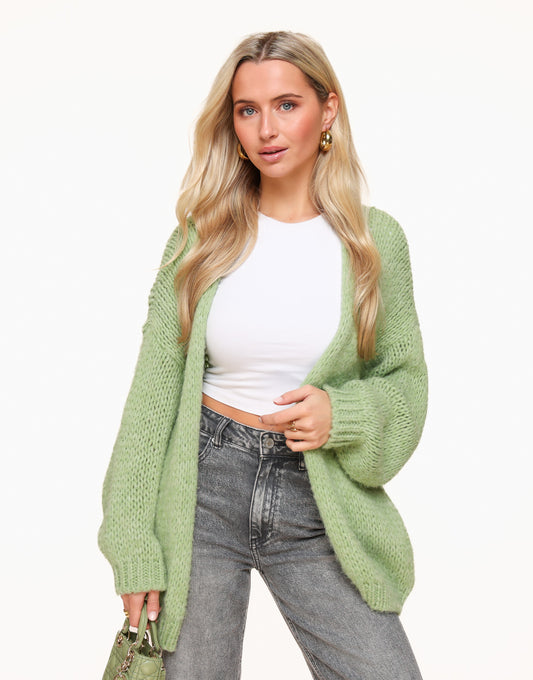 Light Green Woolen - Cardigan