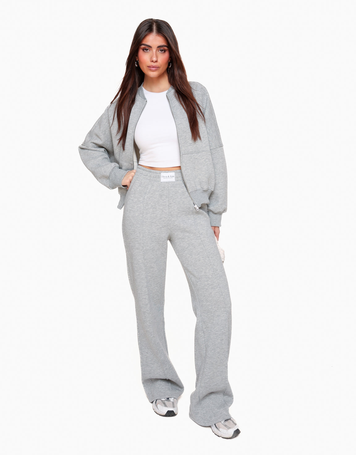 Grey Joggings LS - Cardigan