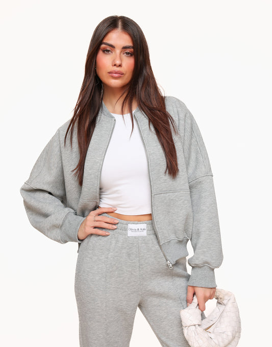 Grey Joggings LS - Cardigan