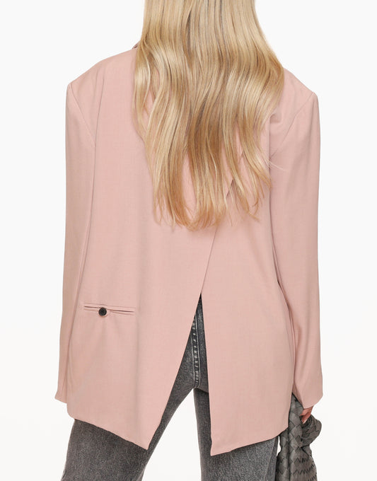 Light Pink Open Back Oversized - Blazer