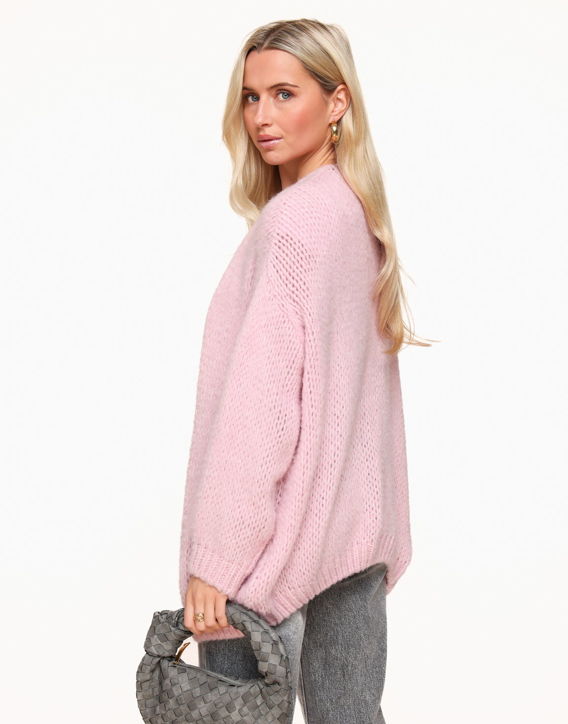 Light Pink Woolen Yasmine - Cardigan