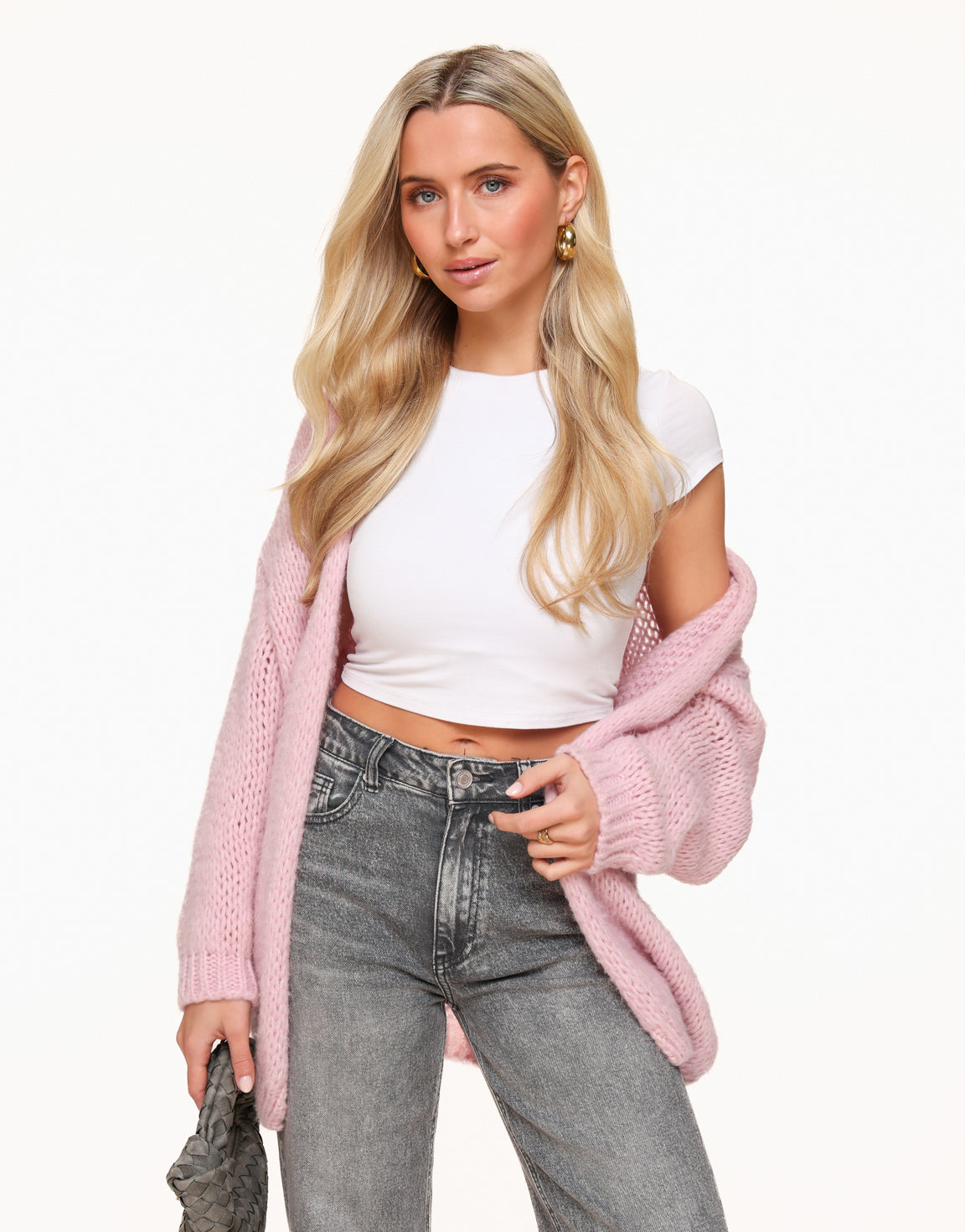 Light Pink Woolen Yasmine - Cardigan