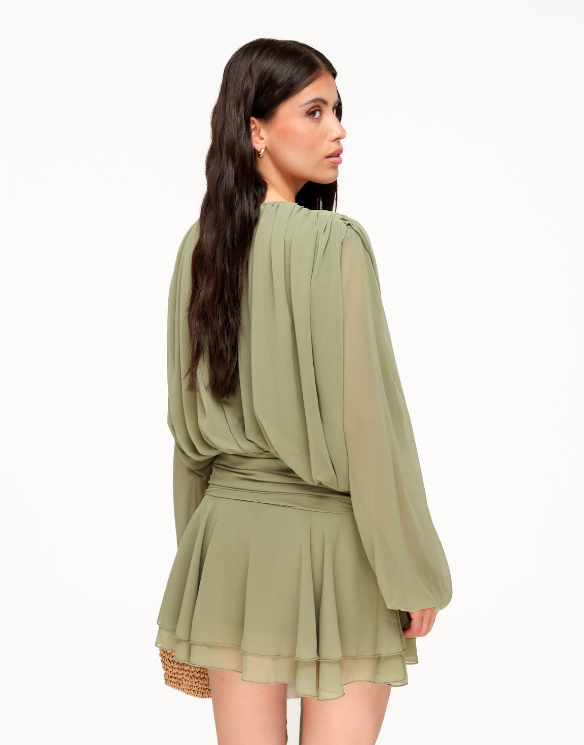 KLEDING-MINTGROENE-GEDRAPEERDE-LANGE-MOUWEN-JURK-04