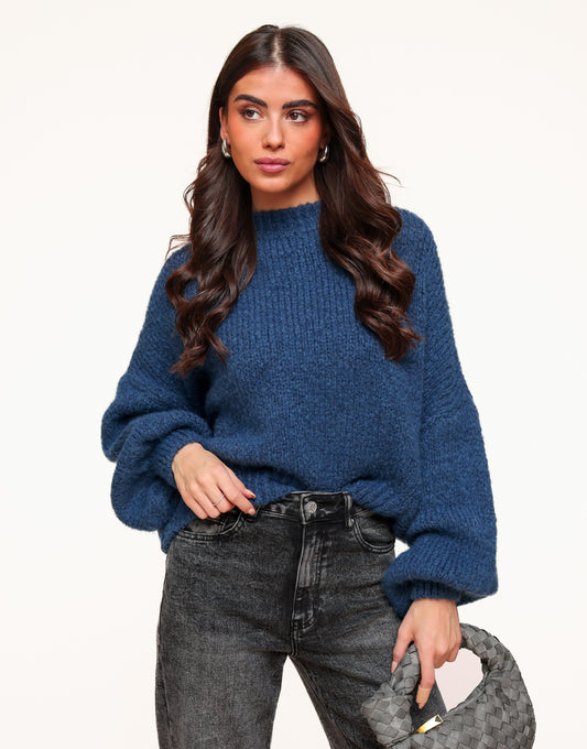 Navy Wool Knitted - Sweater