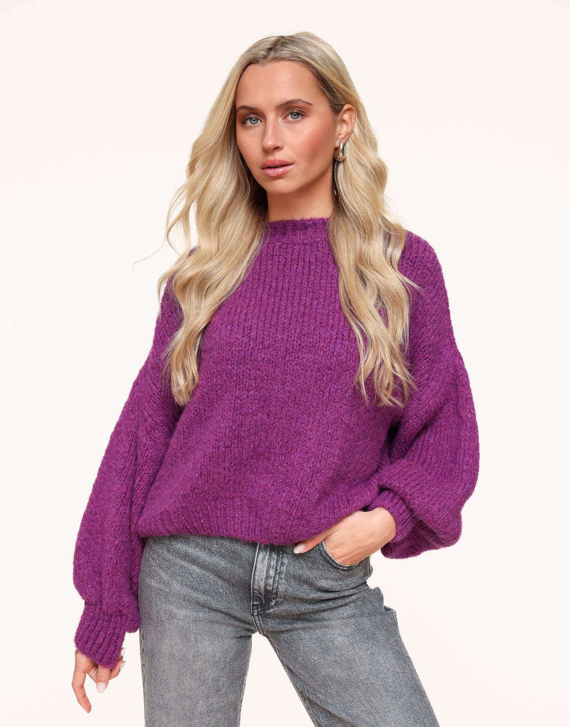 Purple Wool Knitted - Sweater