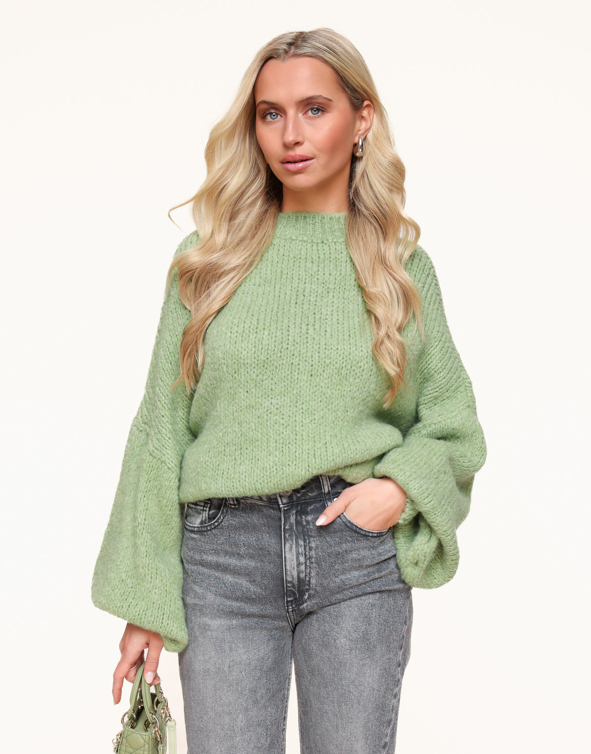 Pistachio Green Wool Knitted - Sweater