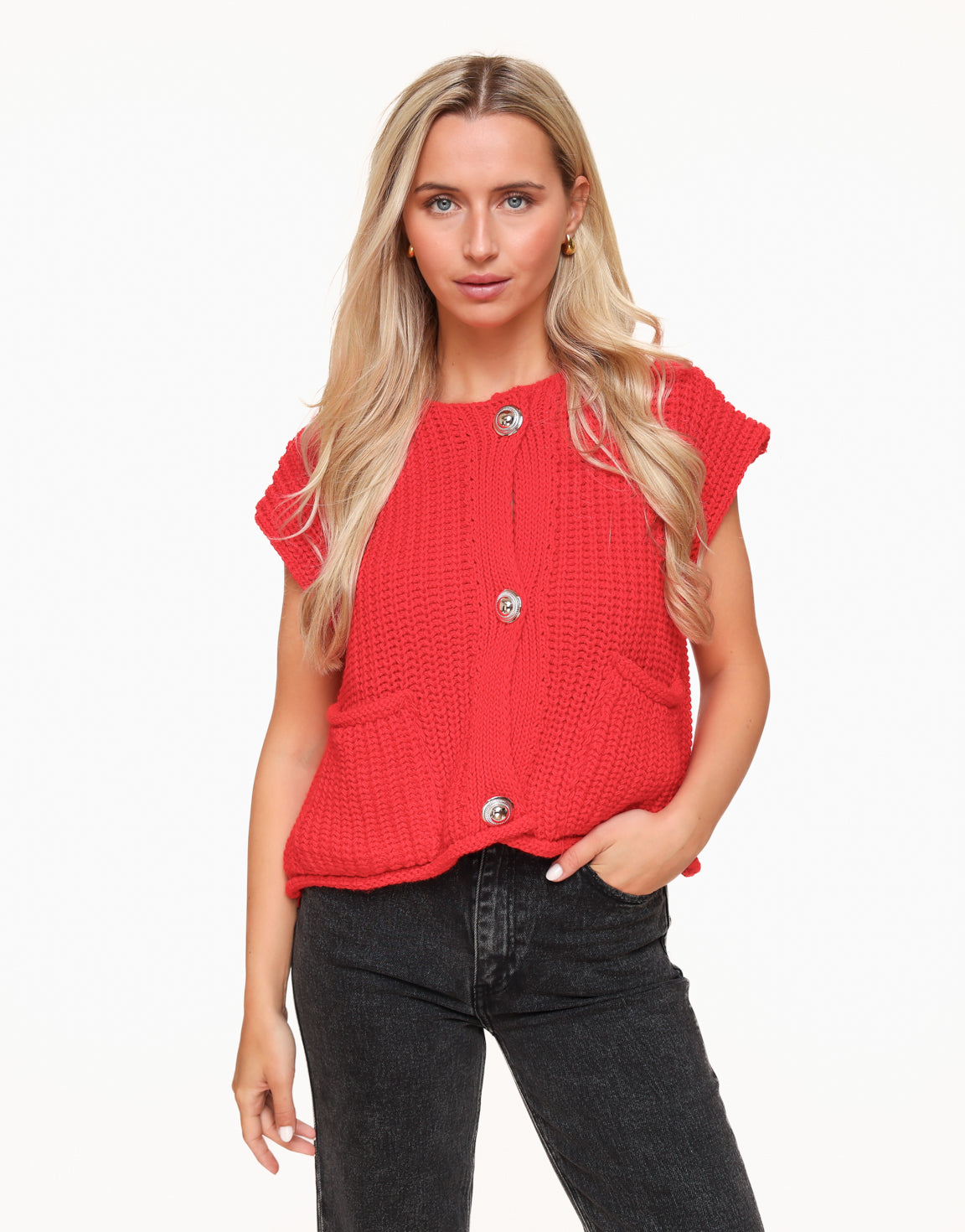 Red Knitted SS - Gilet