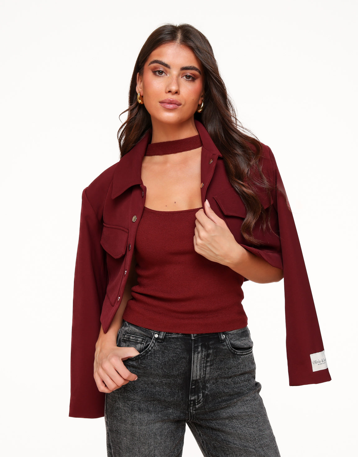 Red Open Choker - Top