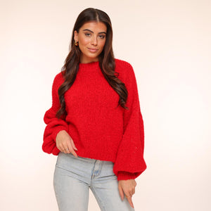 Red Wool Knitted - Sweater