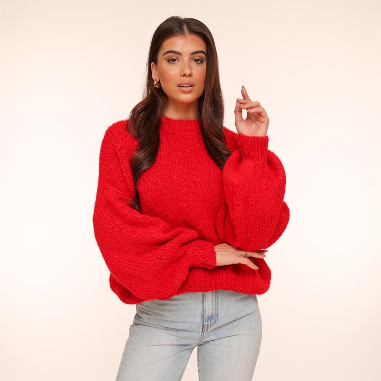 Red Wool Knitted - Sweater