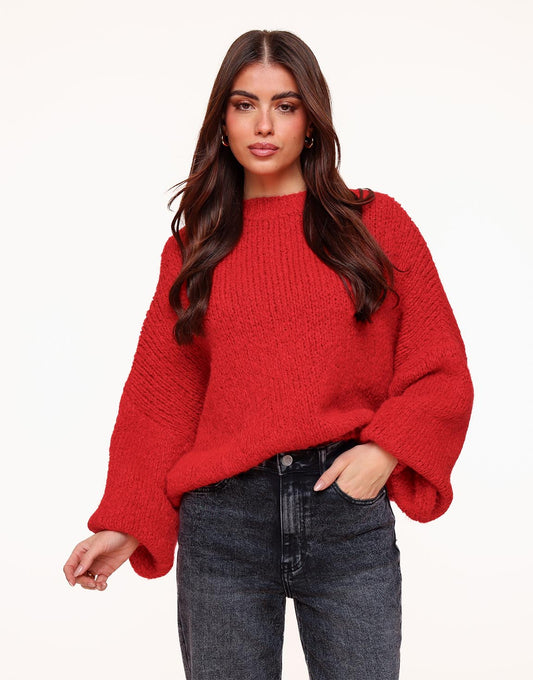 Red Wool Knitted - Sweater