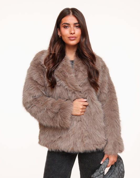 Taupe Fluffy - Jacket