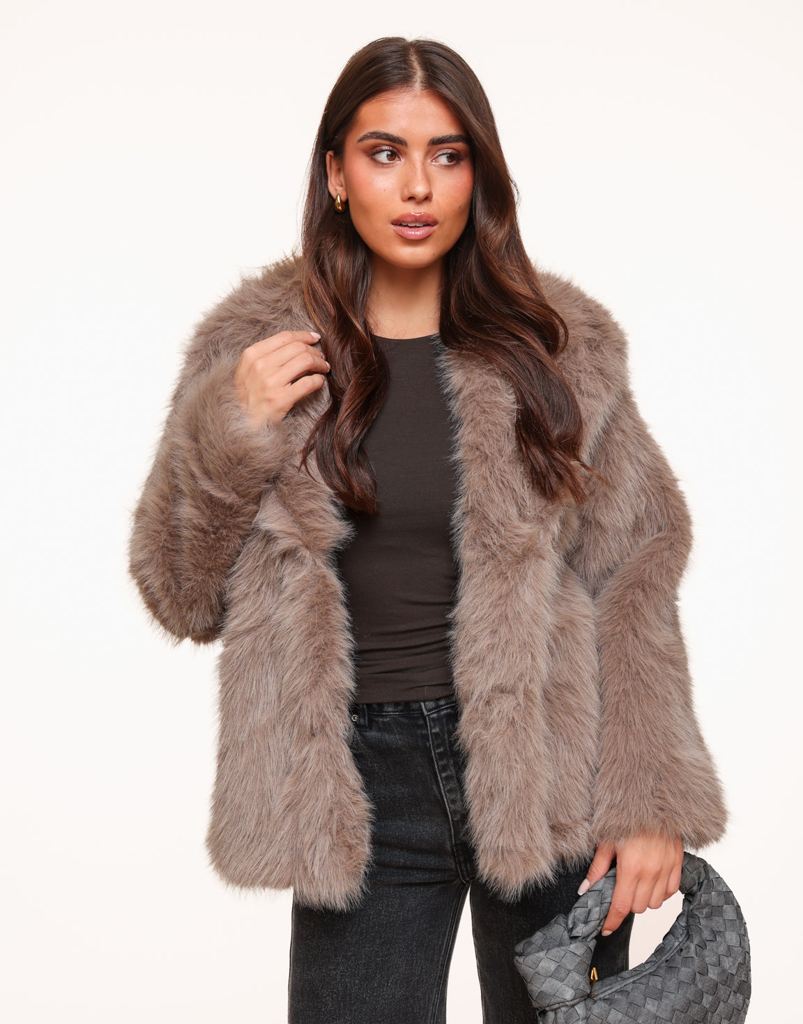 Taupe Fluffy - Jas