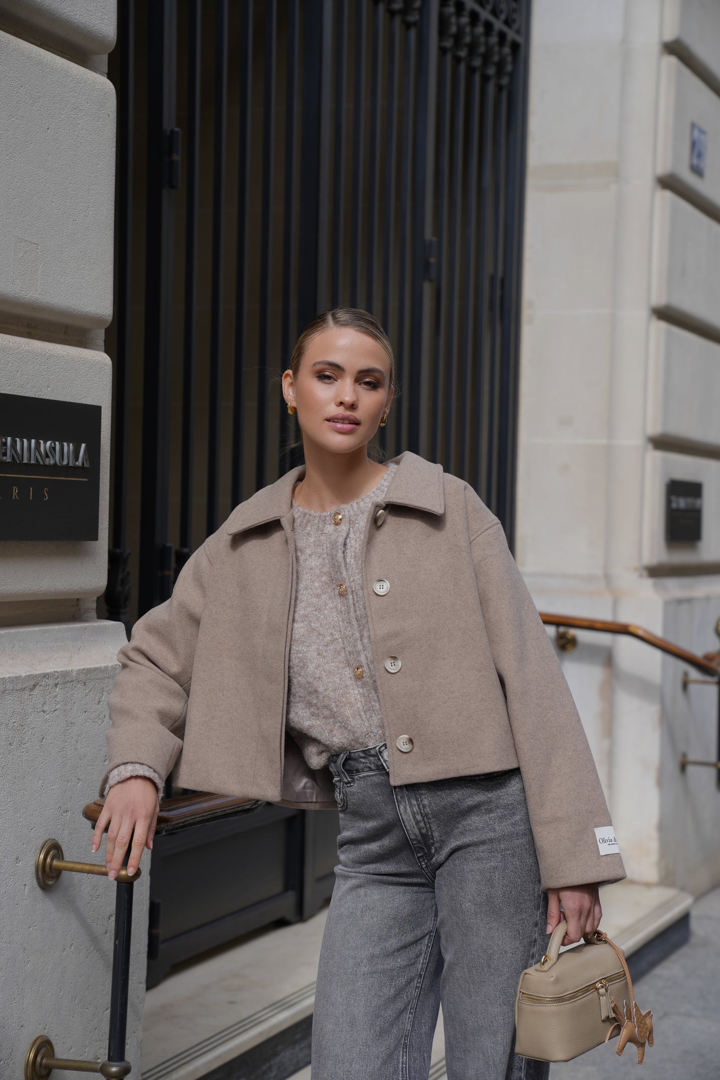 Taupe Short STUDIO Coat - Jacket