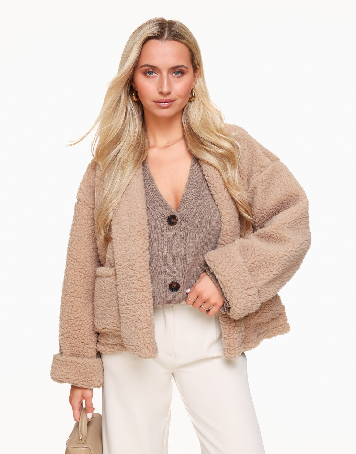 Beige Teddy - Cardigan