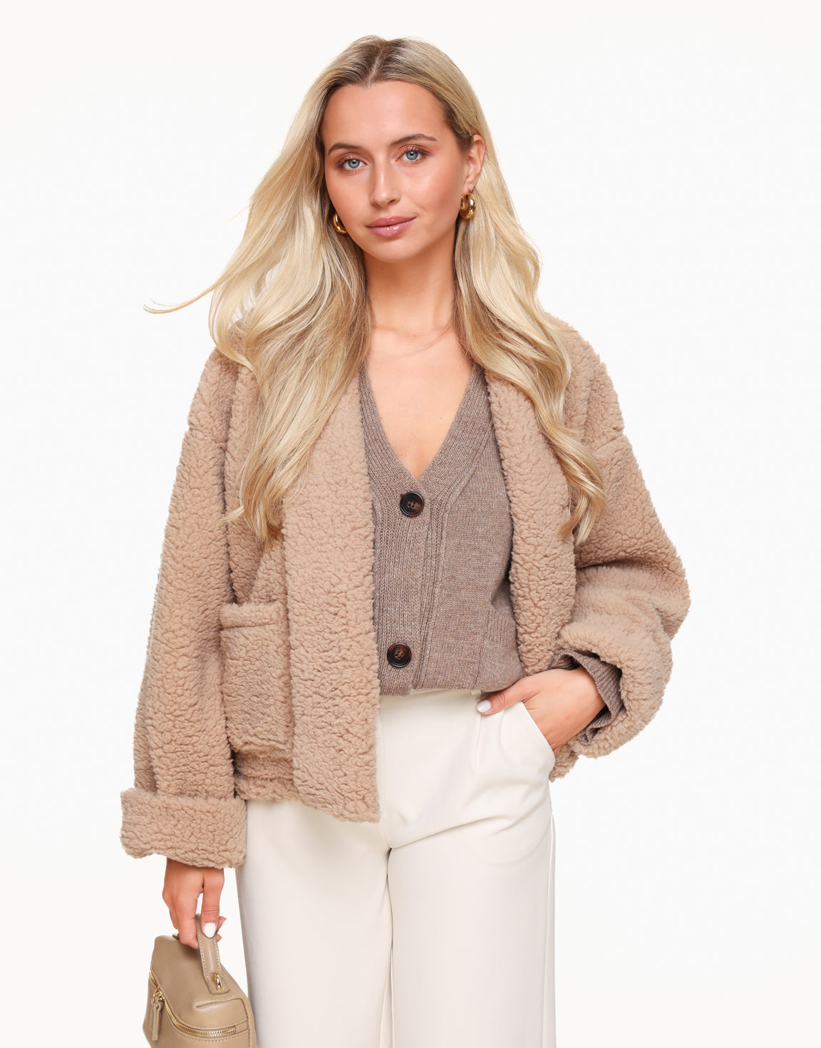 Beige Teddy - Cardigan