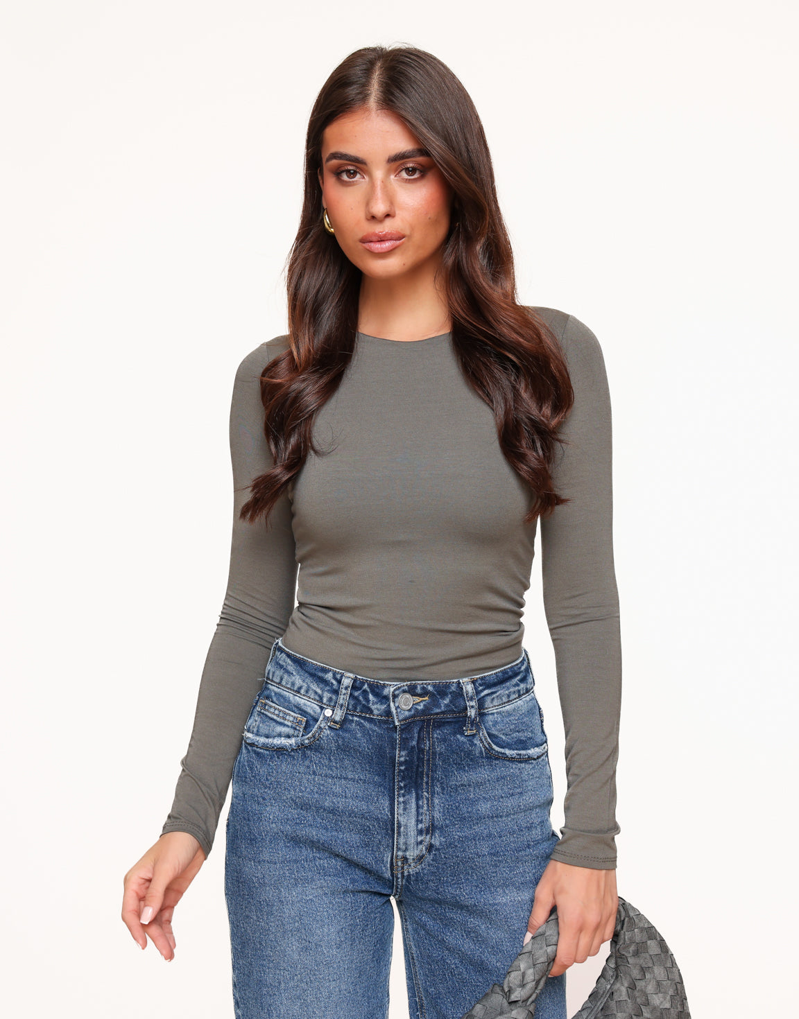 Dark Taupe Basic LS - Top