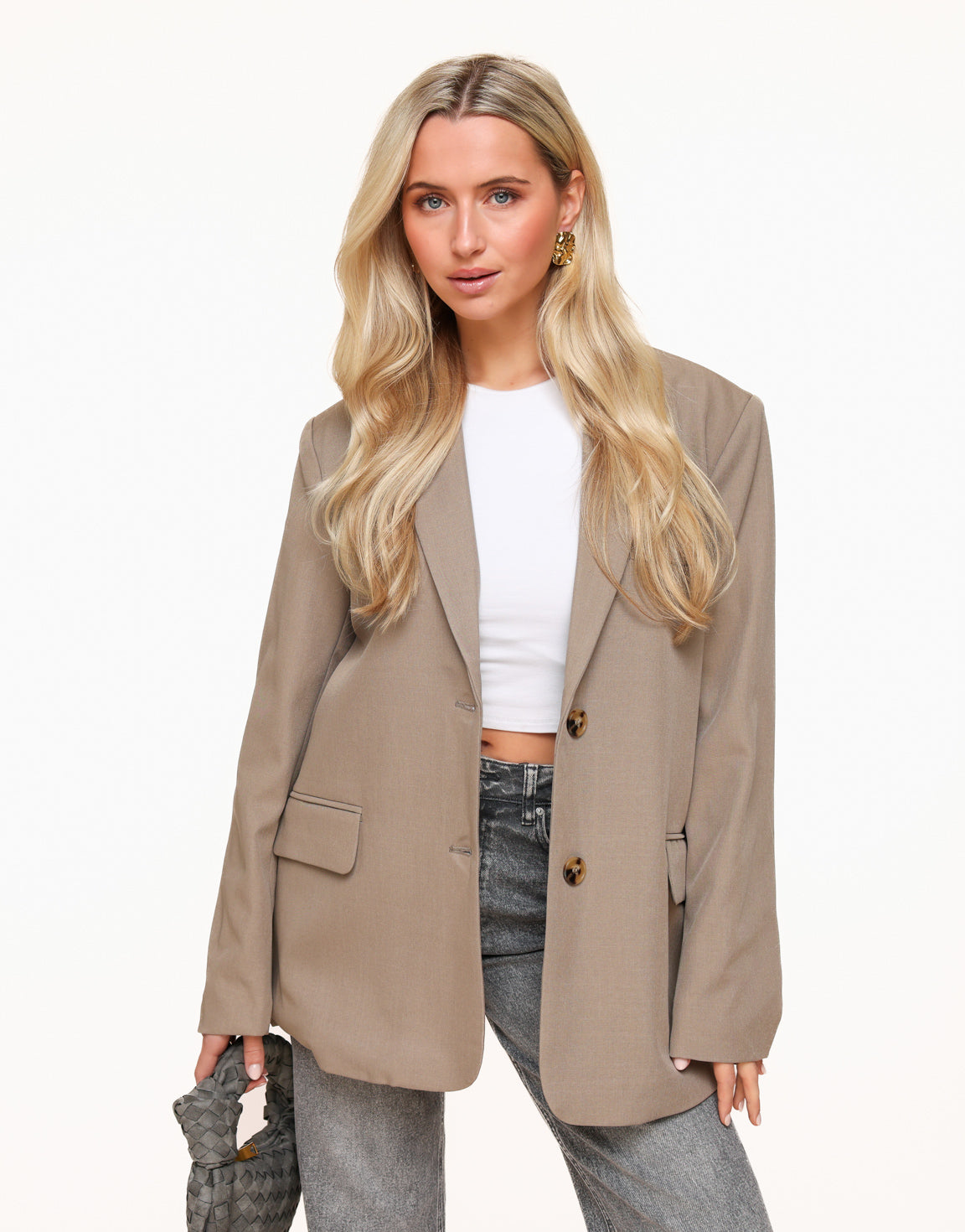 Taupe Open Rug Oversized - Blazer