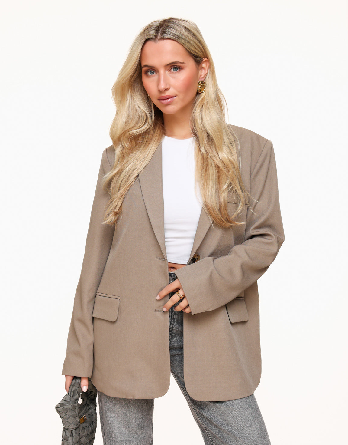 Taupe Open Rug Oversized - Blazer