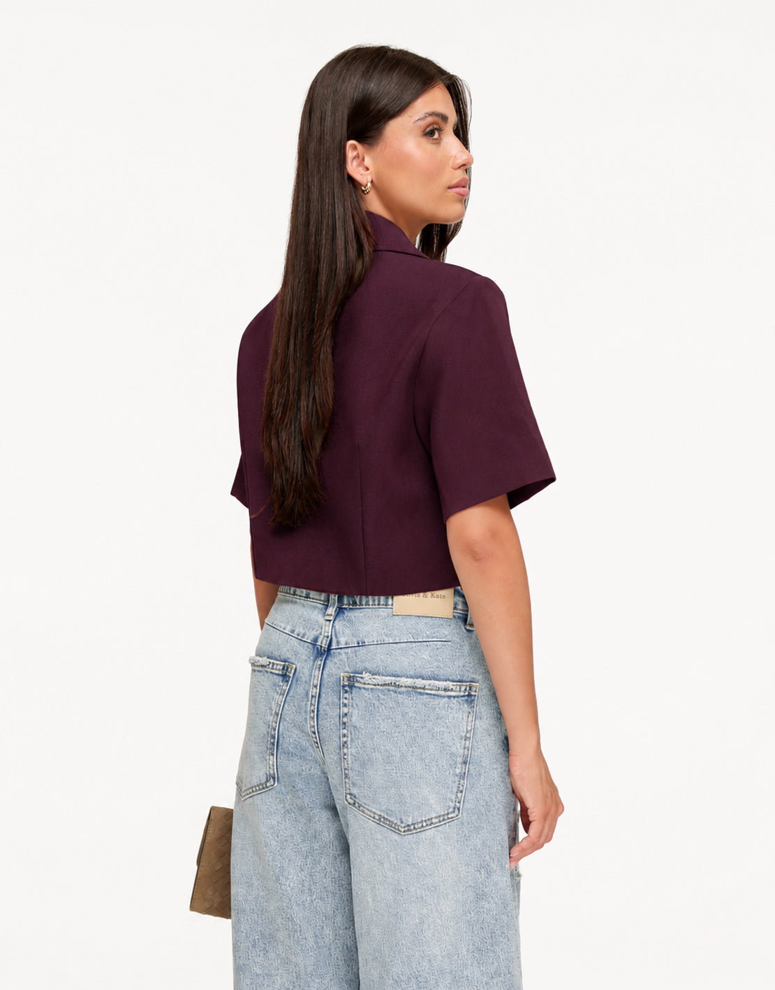 Burgundy Cropped SS - Blazer