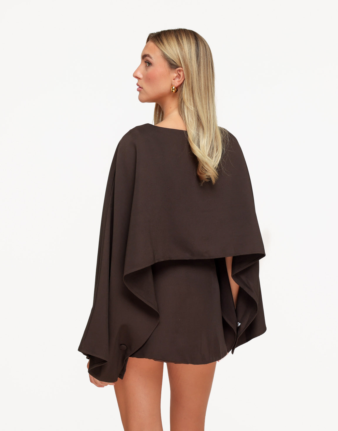 Bruine Cropped Cape Mouwen Petite - Set