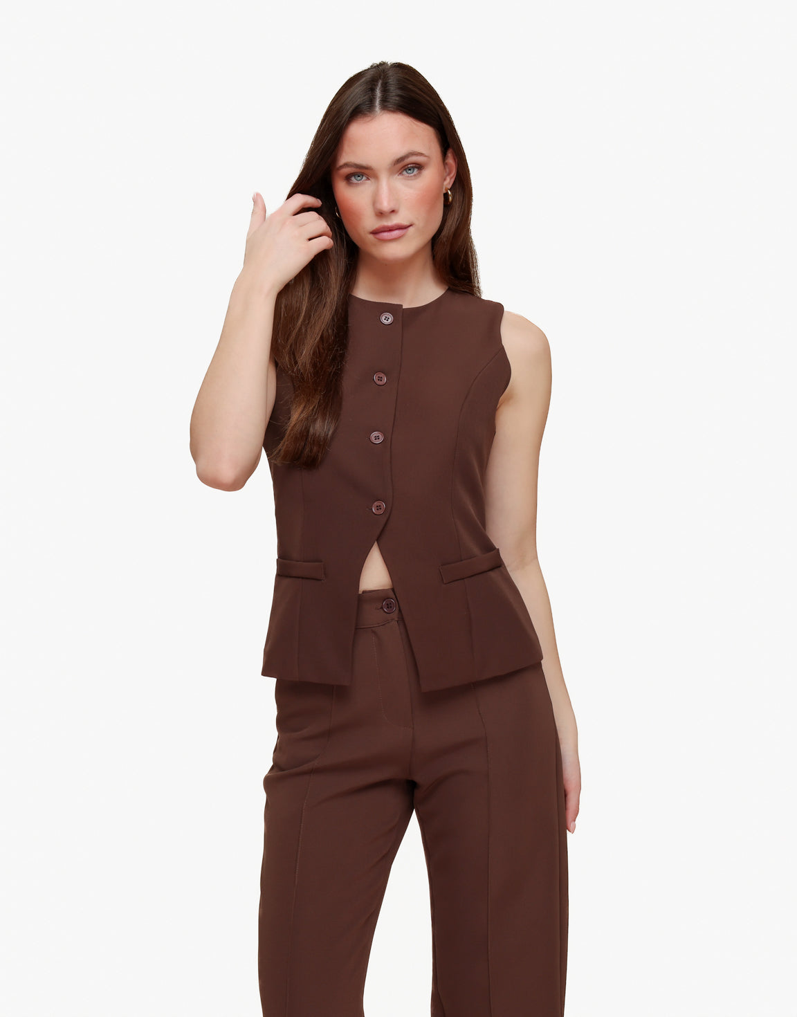 Brown High Buttons - Waistcoat