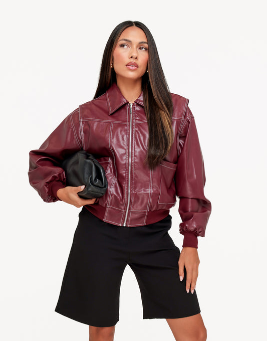KLEDING-WEBSHOP-BURGUNDY-PU-RECHTE-JAS-01