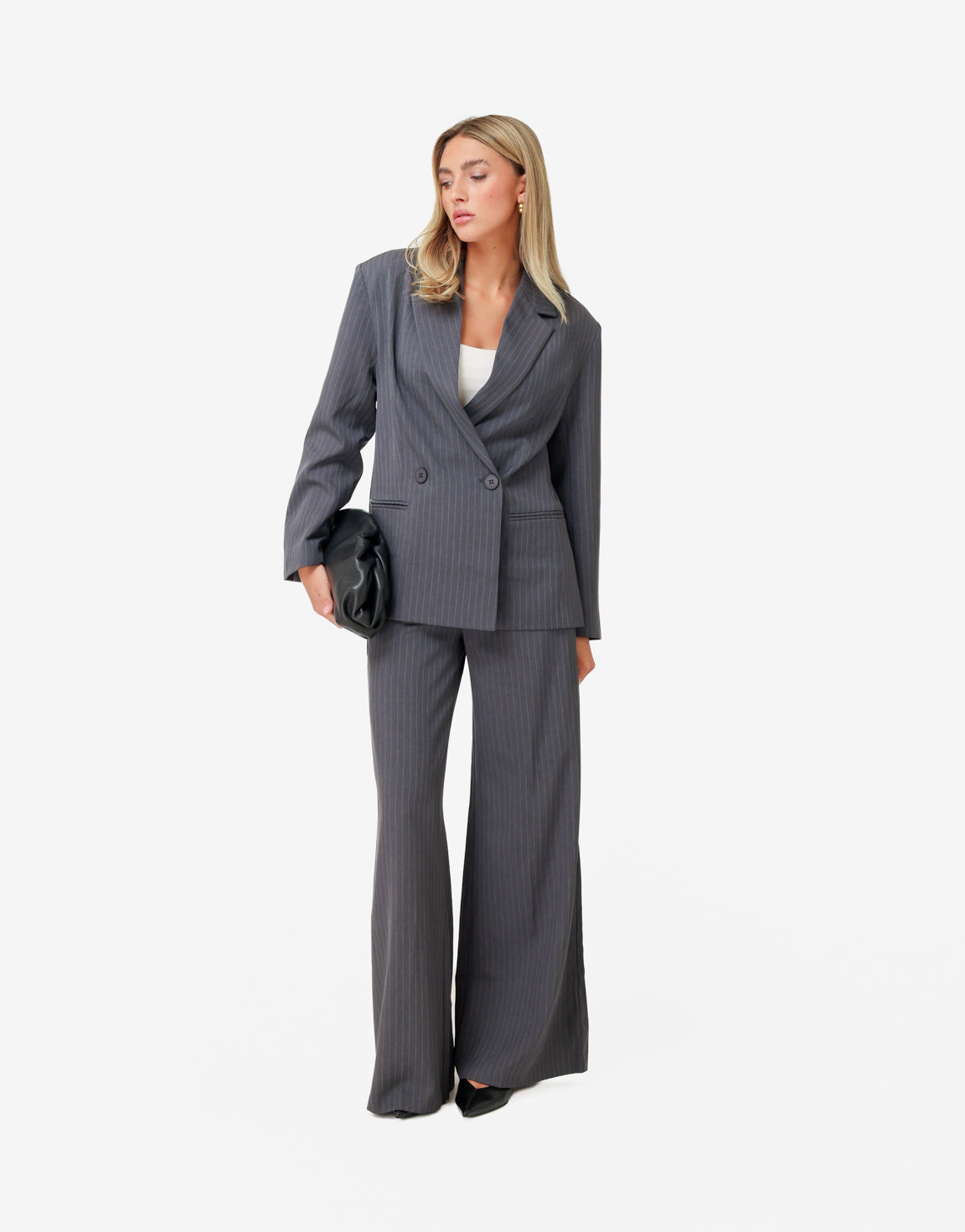 Grijze Gestreepte Oversized - Set