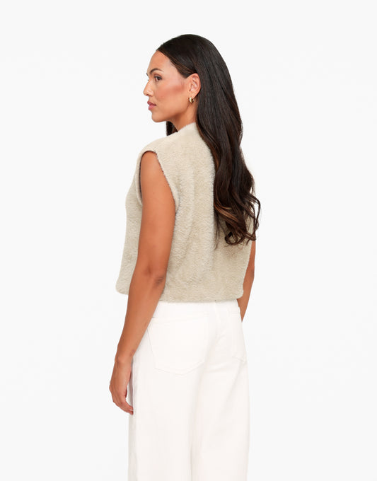 Taupe Fluffy Spencer - Top