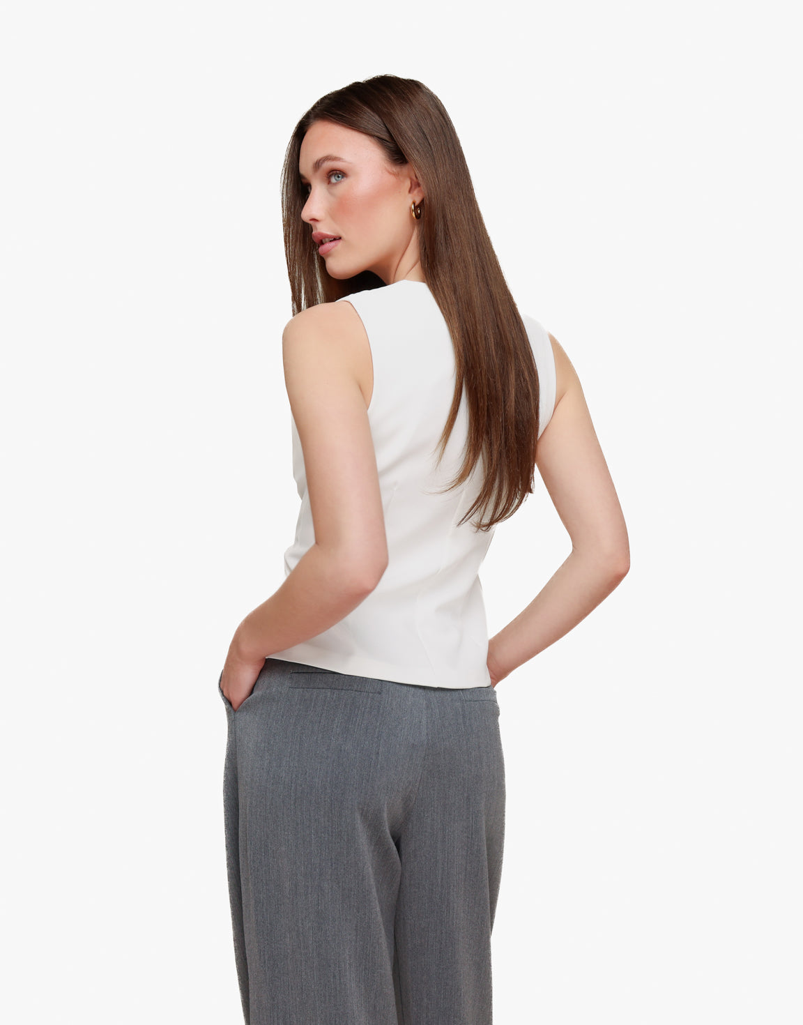 Witte Hoge Knopen - Gilet