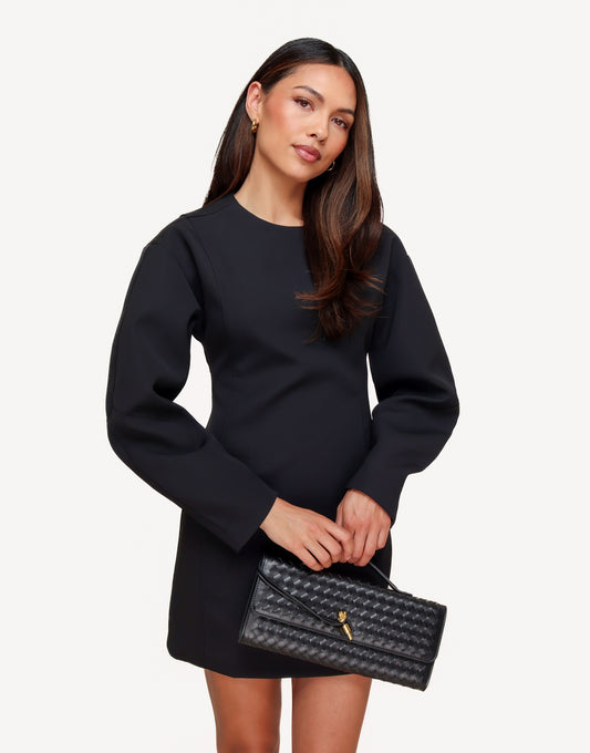 KLEDING-WEBSHOP-ZWARTE-AANGESLOTEN-REGULAR-BALLONMOUWEN-LS-JURK-02