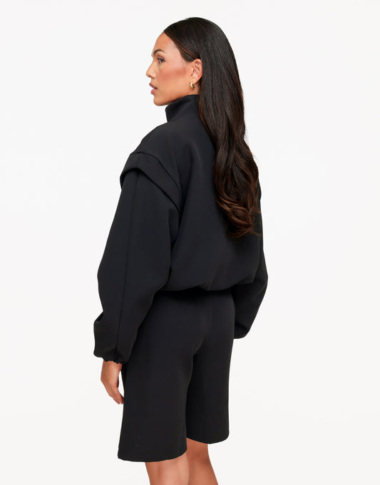 Zwarte F/W Edit Hoge Kraag Bomber - Jas