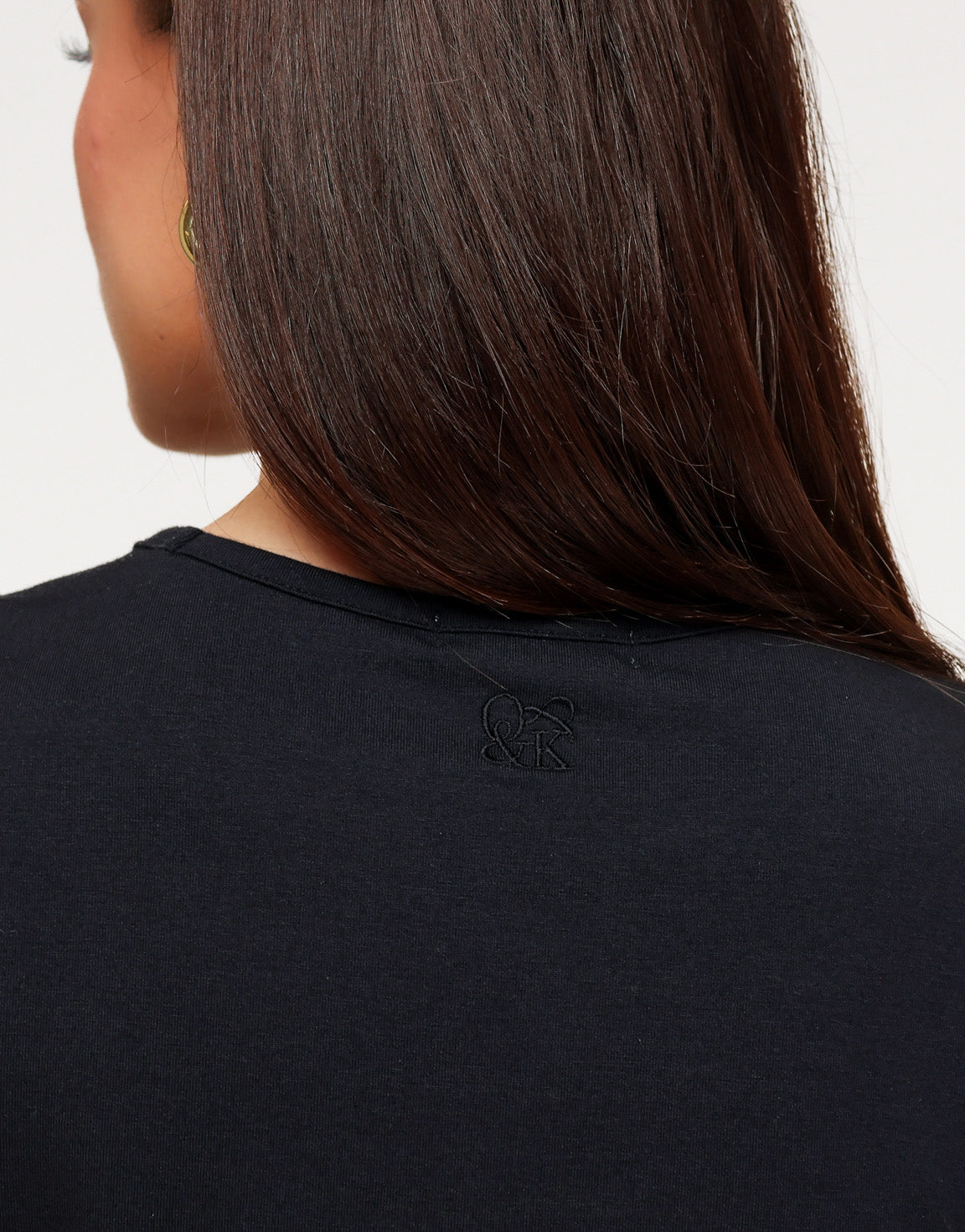 Black O&K Basic Cropped SS - Top