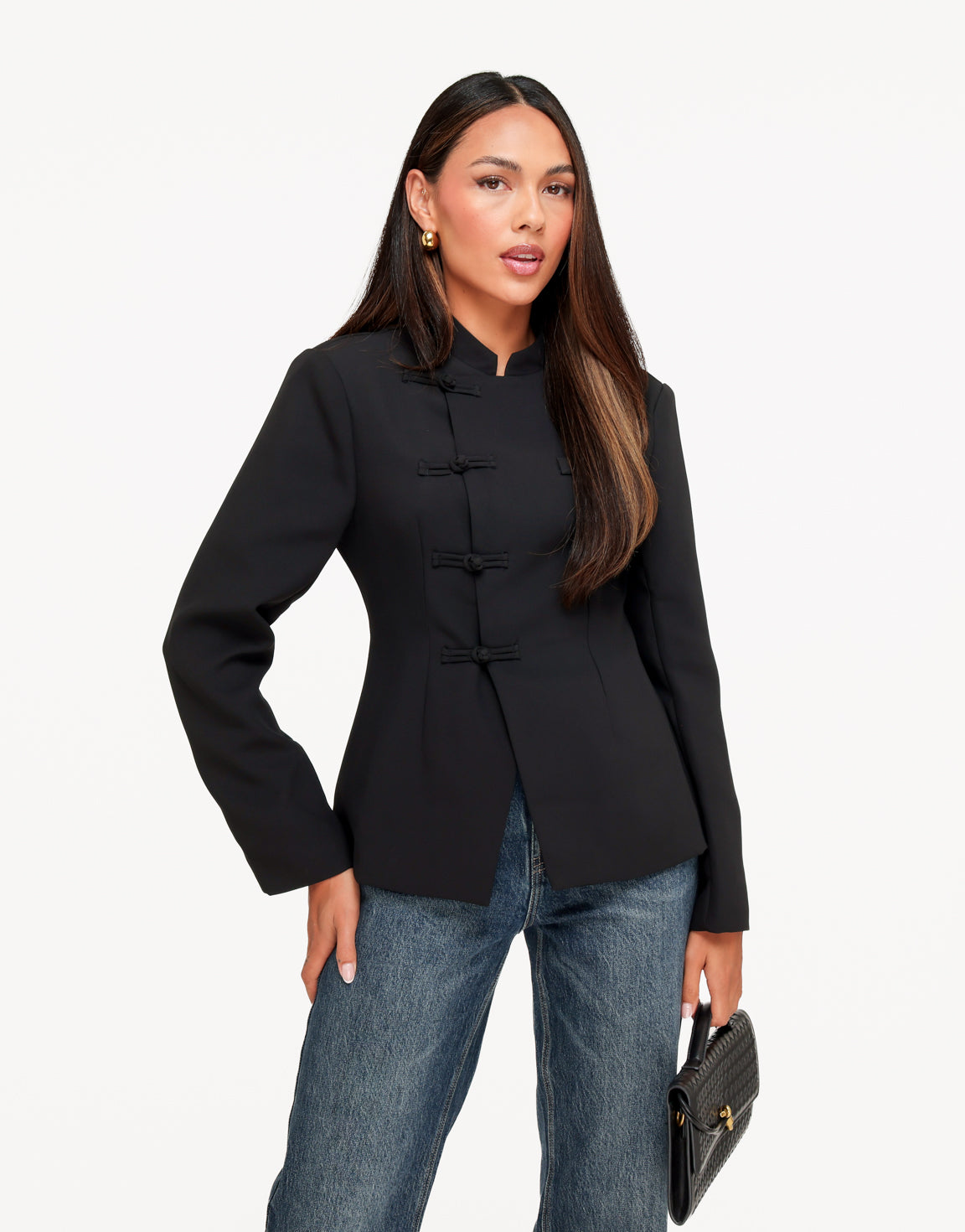 Zwarte Geknoopte Details LS - Blazer