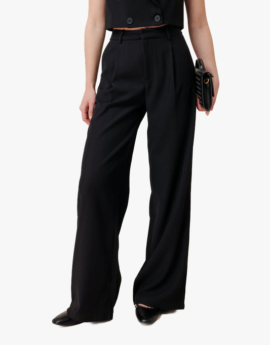 Zwarte Zomerse Classic Wijde - Pantalon