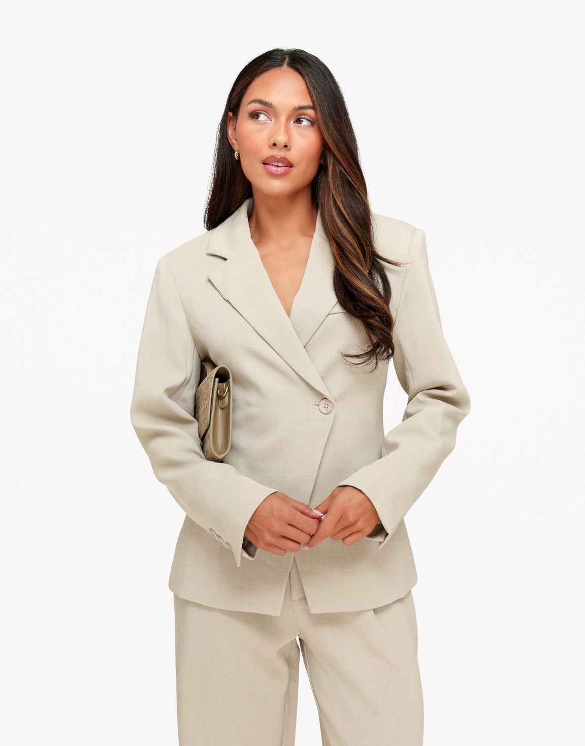 Licht Taupe Getailleerde LS - Blazer