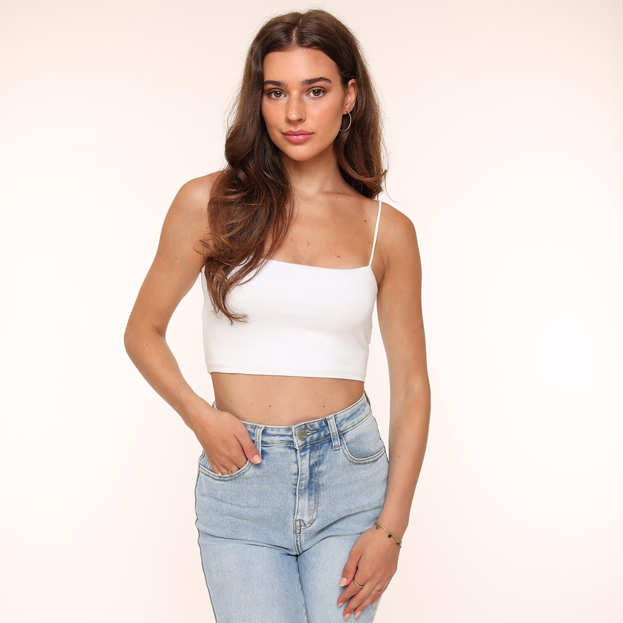 White Basic Bandeau Top