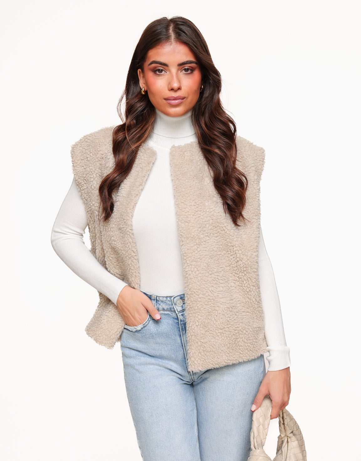 White Basic Turtleneck - Top