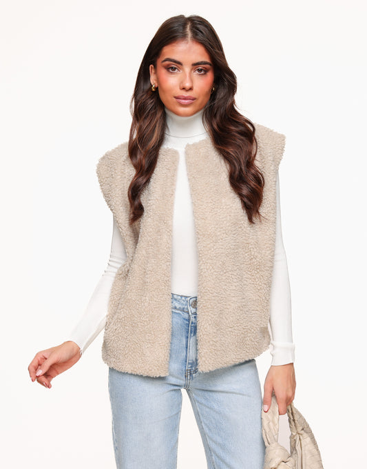 Beige Teddy - Gilet