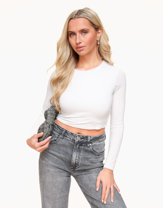 Witte Basic LS Cropped - Top